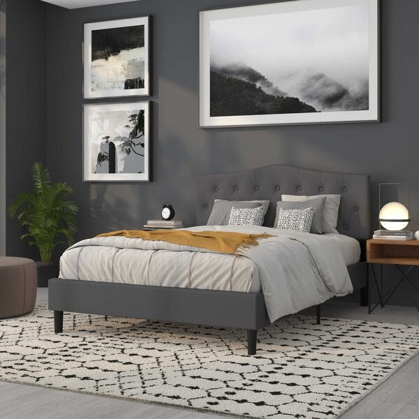 Cambridge Headboard, Queen, Gray Fabric