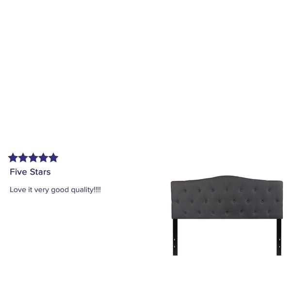 Cambridge Headboard, Queen, Gray Fabric