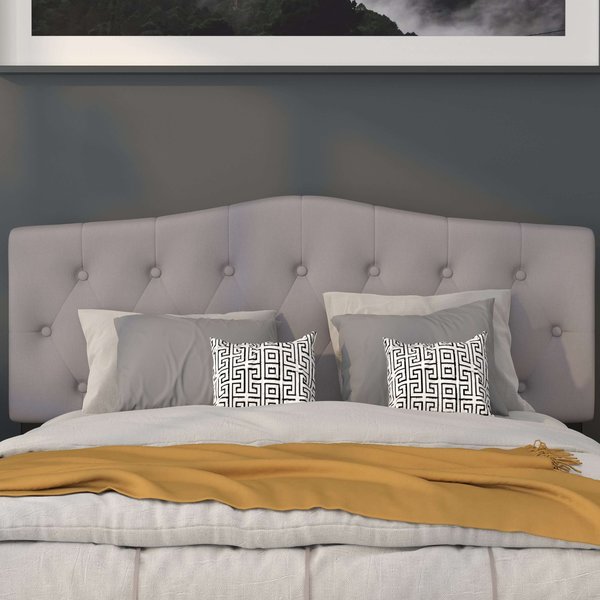Cambridge Headboard, Queen, Gray Fabric