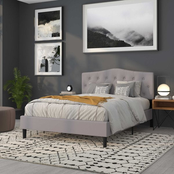 Cambridge Headboard, Queen, Gray Fabric