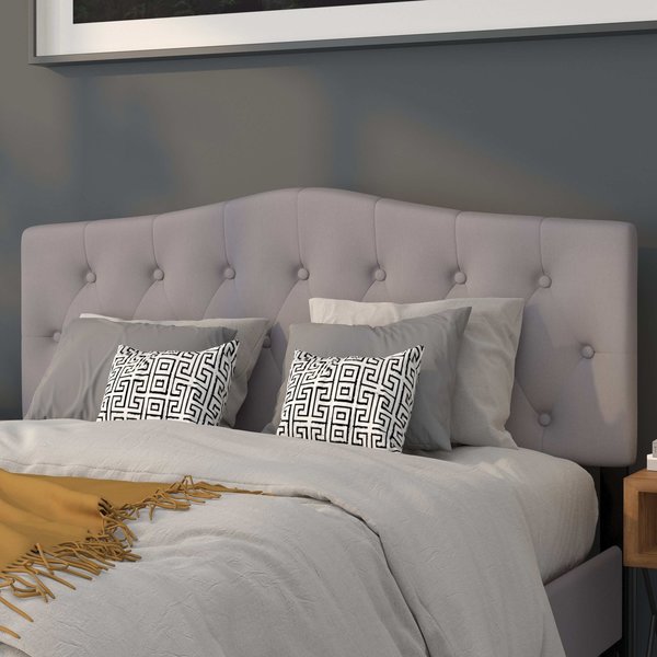 Cambridge Headboard, Queen, Gray Fabric