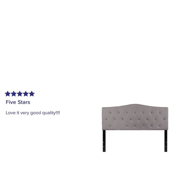Cambridge Headboard, Queen, Gray Fabric