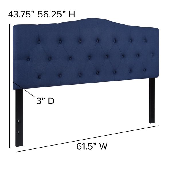 Cambridge Headboard, Queen, Navy Fabric