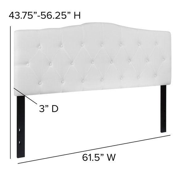 Cambridge Headboard, Queen, White Fabric