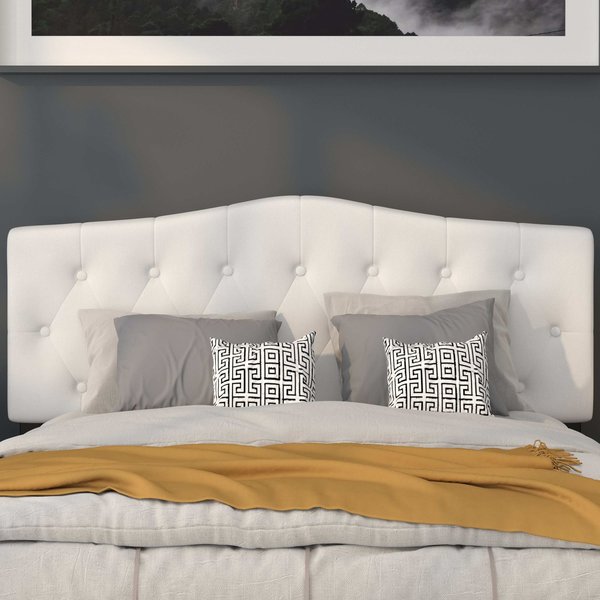 Cambridge Headboard, Queen, White Fabric