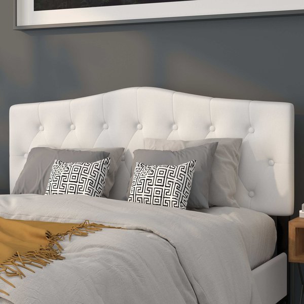 Cambridge Headboard, Queen, White Fabric