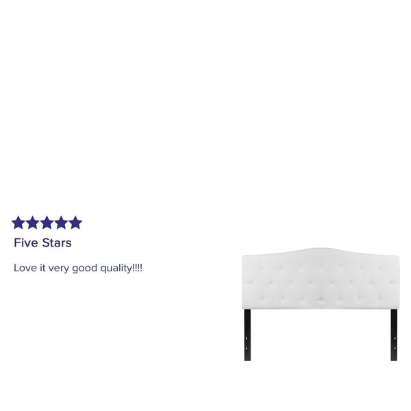 Cambridge Headboard, Queen, White Fabric