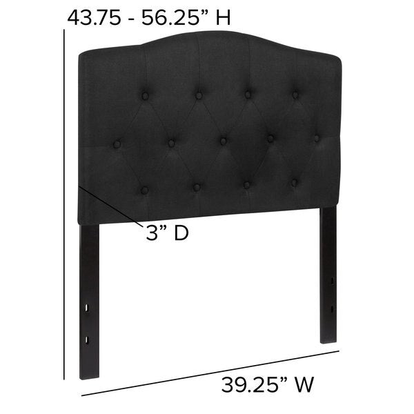 Cambridge Headboard, Twin Size, Black Fbrc