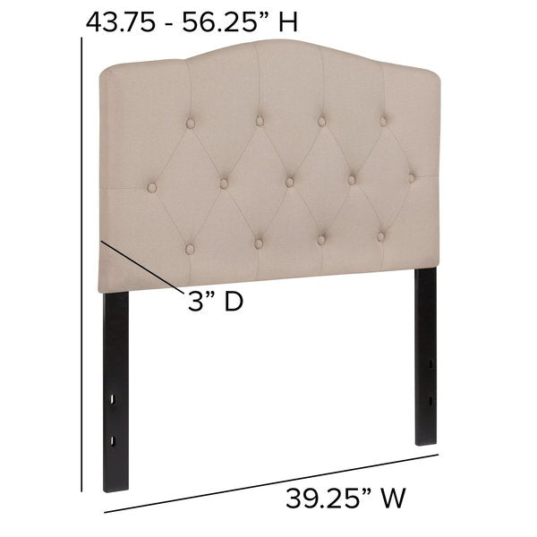 Cambridge Headboard, Twin Size, Beige Fbrc