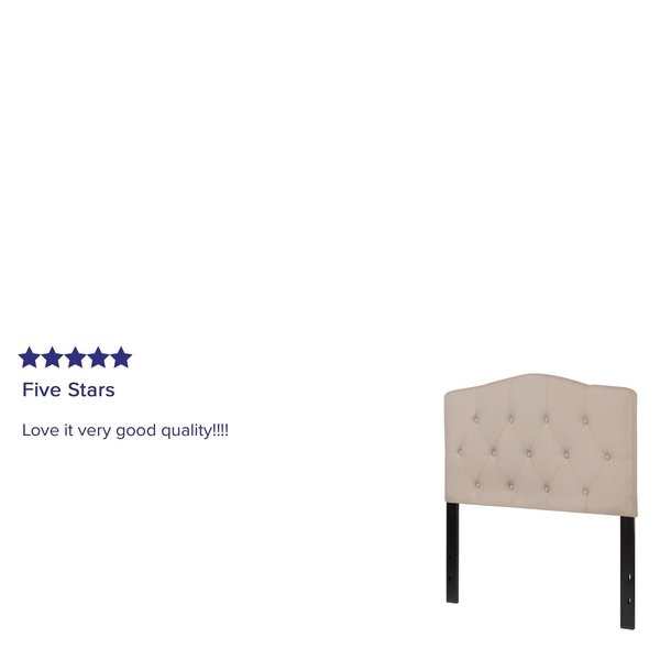 Cambridge Headboard, Twin Size, Beige Fbrc