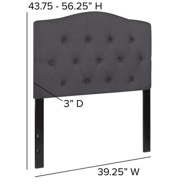 Cambridge Headboard, Twin Size, Gray Fbrc