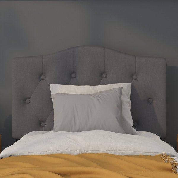Cambridge Headboard, Twin Size, Gray Fbrc