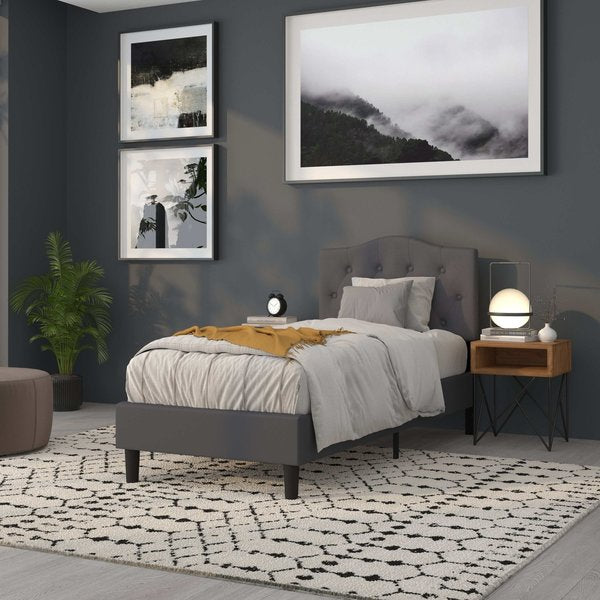 Cambridge Headboard, Twin Size, Gray Fbrc