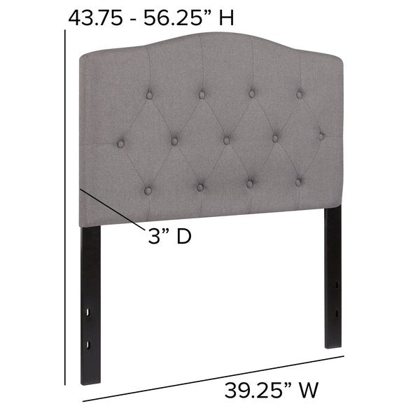 Cambridge Headboard, Twin Size, Gray Fbrc