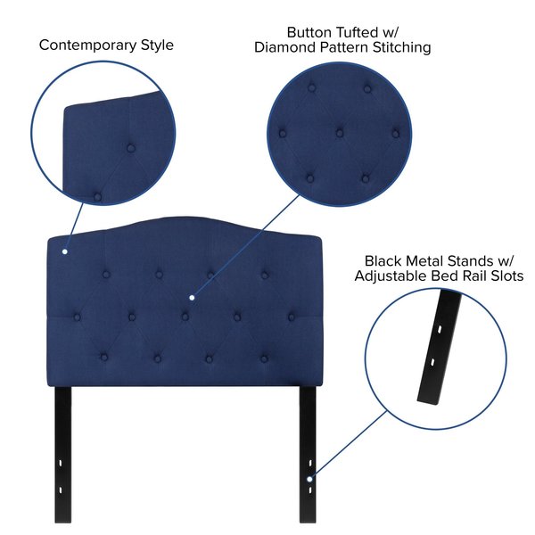 Cambridge Headboard, Twin Size, Navy Fbrc