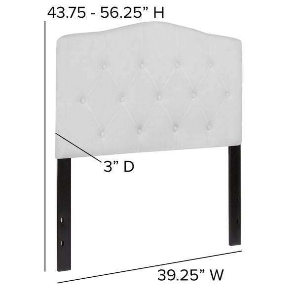Cambridge Headboard, Twin Size, White Fbrc
