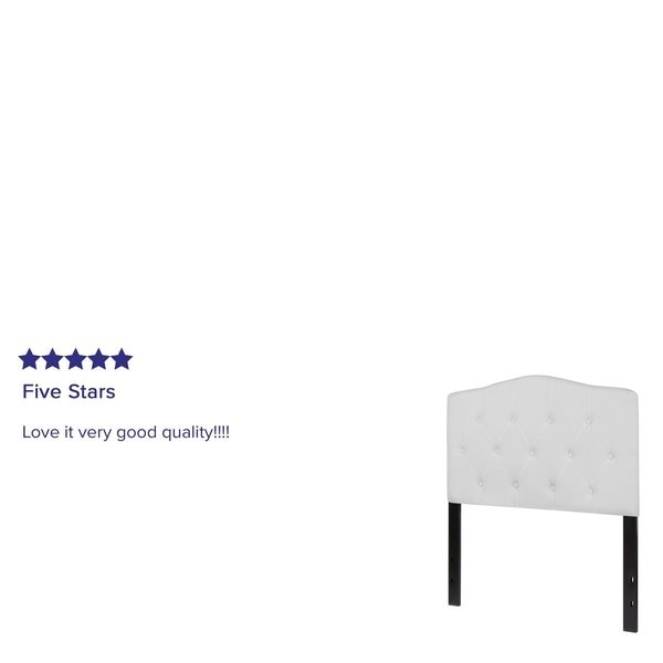 Cambridge Headboard, Twin Size, White Fbrc