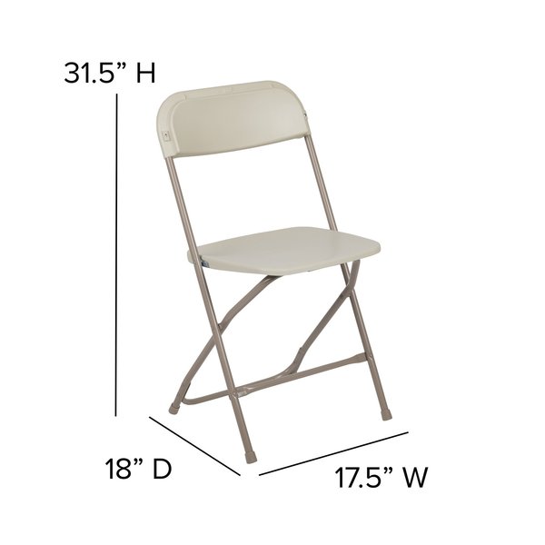 Folding Chair - Beige Plastic - Event Chair