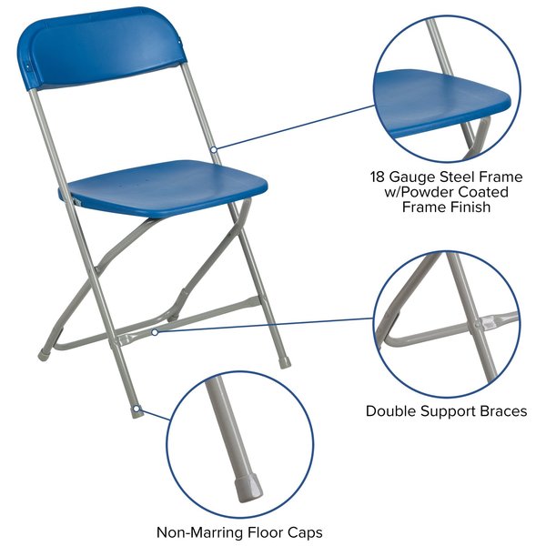 Folding Chair - Blue Plastic - Event Chair