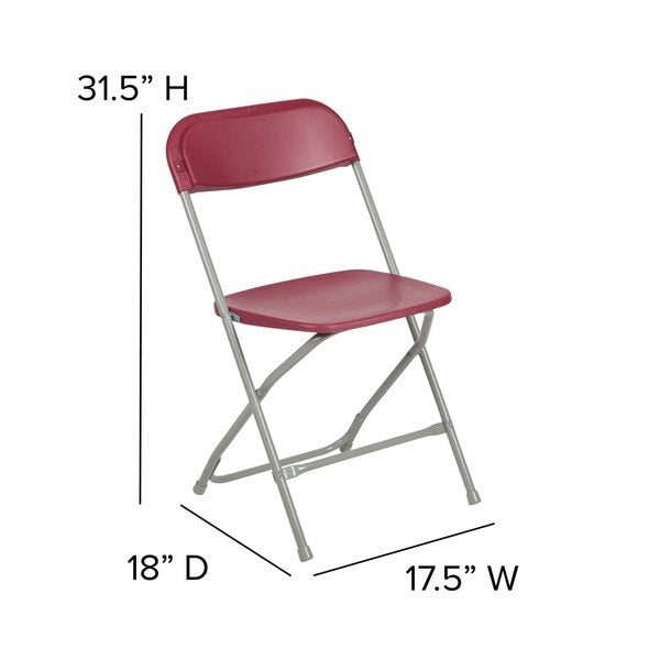 Folding Chair -Red Plastic - Event Chair