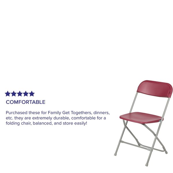 Folding Chair -Red Plastic - Event Chair
