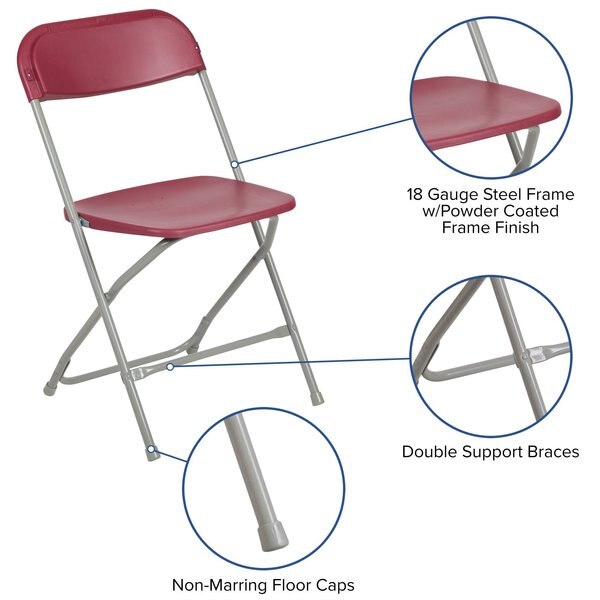 Folding Chair -Red Plastic - Event Chair