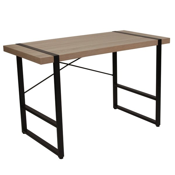 Rectangle Console Table, Black, Metal Frame, 47.25