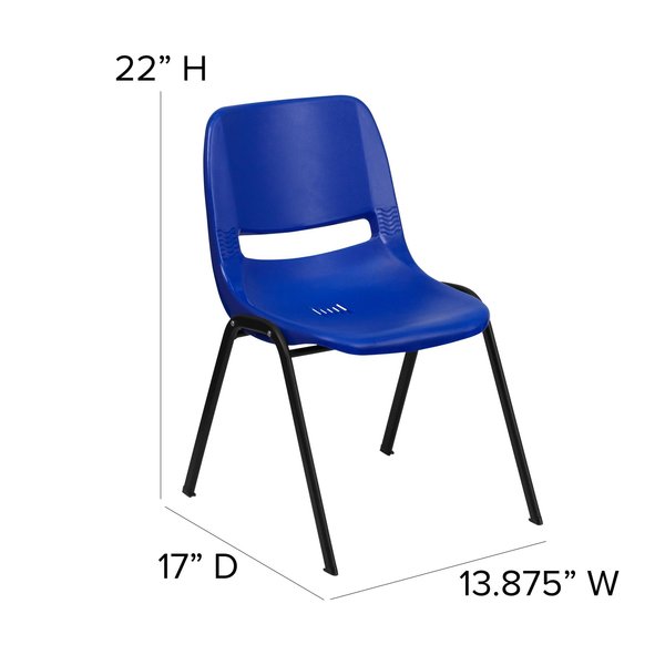 Stack Chair, Navy w/ Black Frame, 12