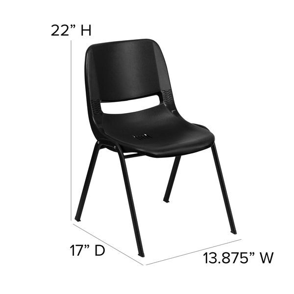 Stack Chair, Frame, Black, 12