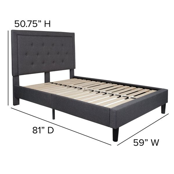 Roxbury Full Platform Bed, Dark Gray
