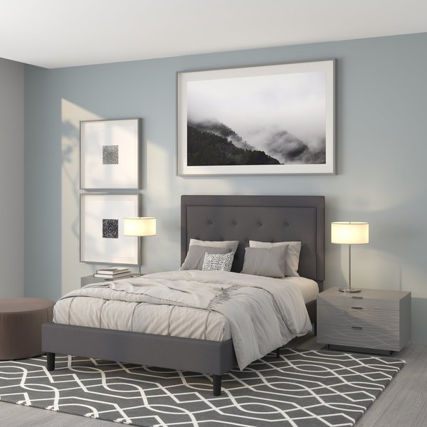 Roxbury Full Platform Bed, Dark Gray