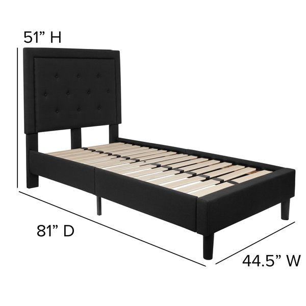 Roxbury Twin Platform Bed, Black