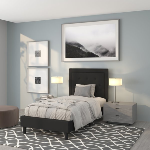 Roxbury Twin Platform Bed, Black