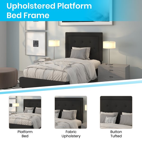 Roxbury Twin Platform Bed, Black