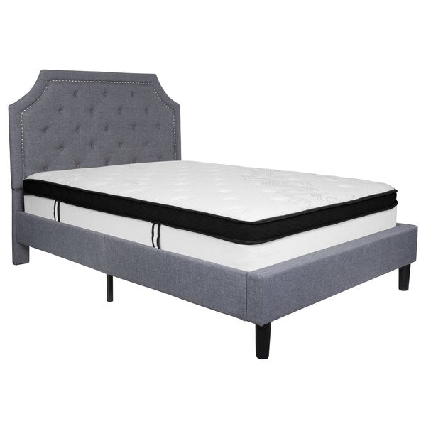 Full Platform Bed Set, Gray