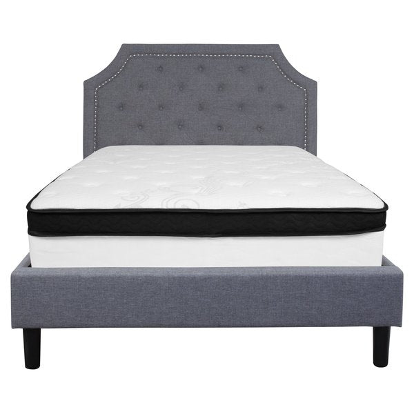 Full Platform Bed Set, Gray