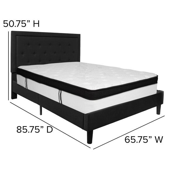 Queen Platform Bed Set, Black
