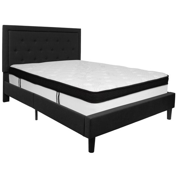 Queen Platform Bed Set, Black