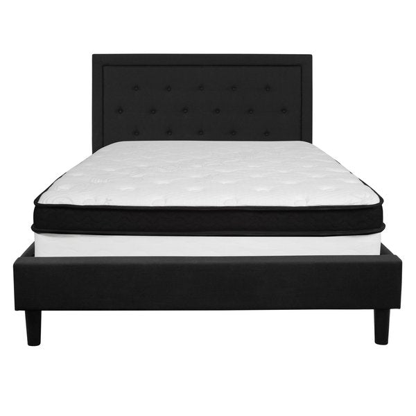 Queen Platform Bed Set, Black