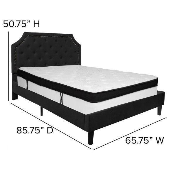 Queen Platform Bed Set, Black