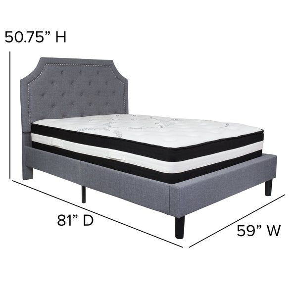 Brighton Full Platform Bed Set, Lght Gray