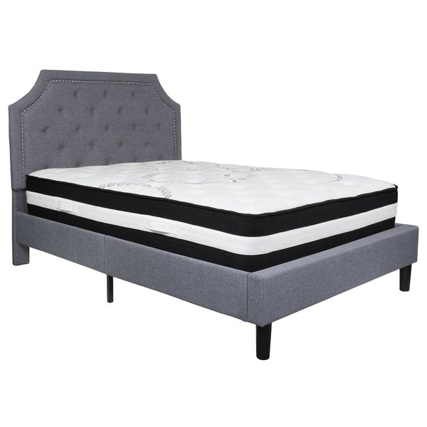 Brighton Full Platform Bed Set, Lght Gray