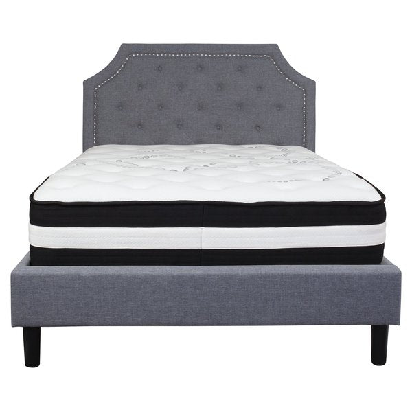 Brighton Full Platform Bed Set, Lght Gray