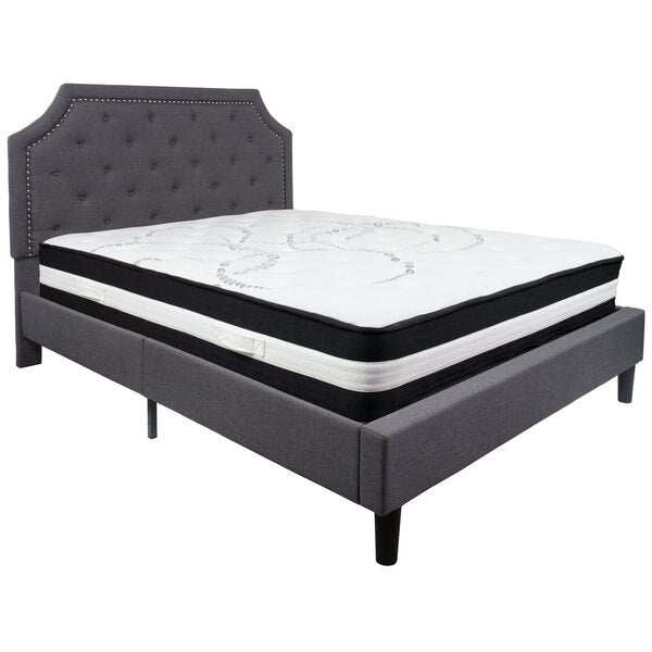 Brighton Queen Platform Bed Set, Drk Gry