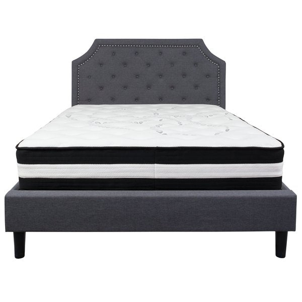 Brighton Queen Platform Bed Set, Drk Gry