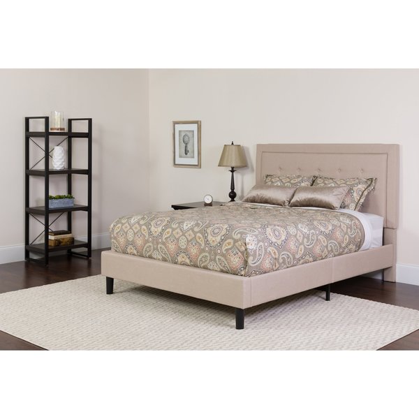 Roxbury Twin Platform Bed Set, Beige