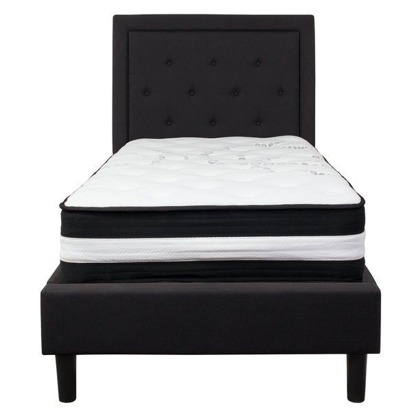 Roxbury Twin Platform Bed Set, Black