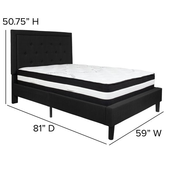 Roxbury Full Platform Bed Set, Black