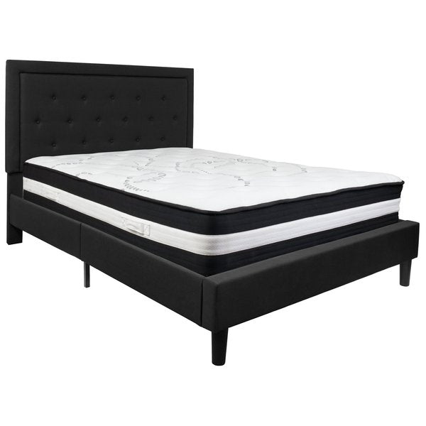 Roxbury Queen Platform Bed Set, Black