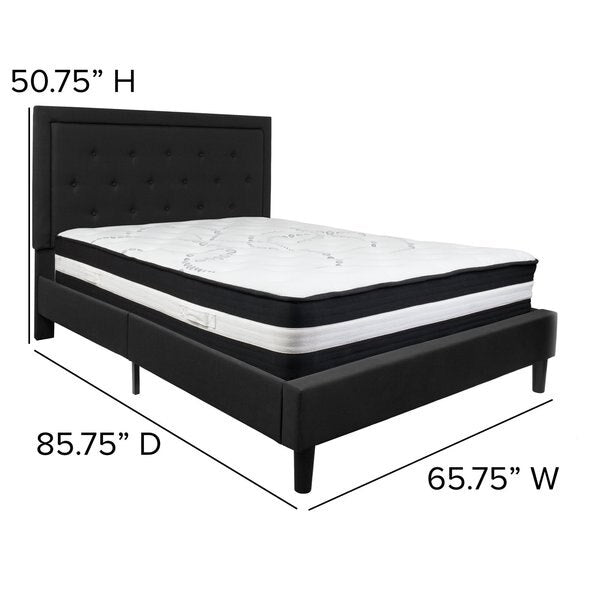 Roxbury Queen Platform Bed Set, Black